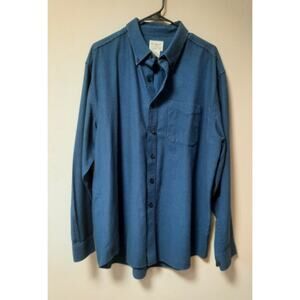 LL Bean Blue Houndstooth Wicked Good Flannel Men's Shirt